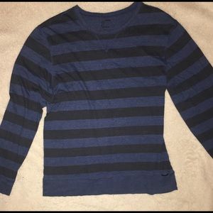 Blue and black striped long sleeve